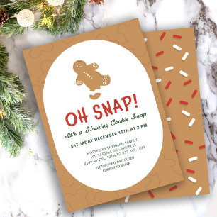 Invitation Échange de biscuits de Noël "Oh Snap !"
