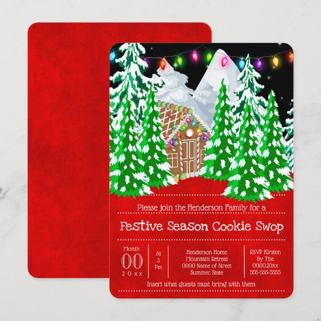 Invitation Échange de biscuits en pain d'épice (Devant / Derrière)