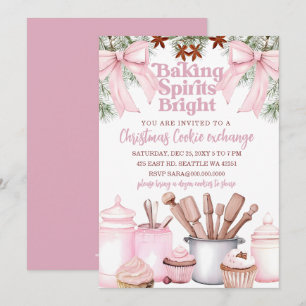 Invitation Échange de biscuits rose pour égayer les esprits