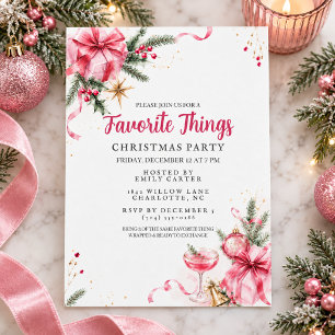 Invitation Échange de cadeaux Choses Préférées Fête de Noël R