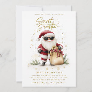 Invitation Échange de cadeaux Cool Secret Santa Noël