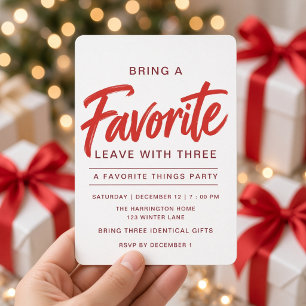 Invitation Échange de cadeaux de choses préférées modernes Ro