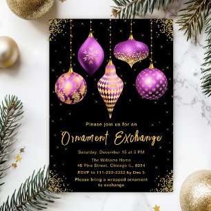 Invitation Échange de décorations pourpre et or