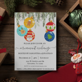 Invitation Échange d'ornements de Noël de fête de Noël