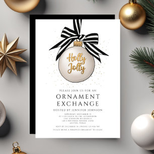 Invitation Échange d'ornements élégants de Noël
