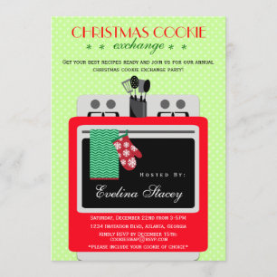 Invitation Échange moderne de biscuit de Noël