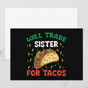 Invitation Échangerai Sœur Contre Tacos Fête Cinco De Mayo