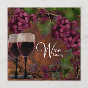 Invitation Échantillon de vin vert rouge vintage de raisins