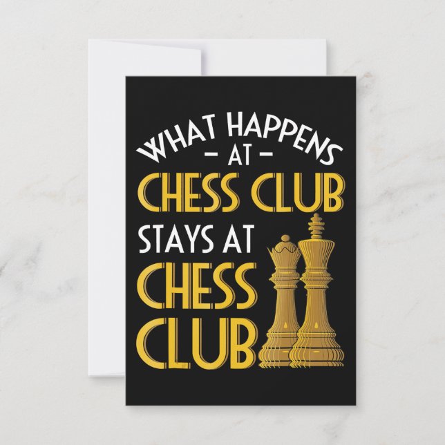 Invitation Échecs| Ce Qui Se Passe Au Humour Du Club D'Échecs (Devant)