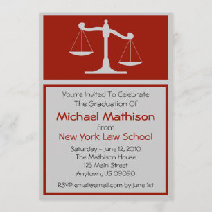 Invitation Échelles de justice de rouge foncé d'invitation