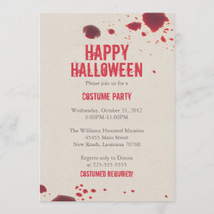 Invitation Éclaboussure Halloween de sang