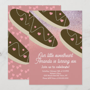 Invitation Eclair Donuts Faux Parties scintillant Saint Valen