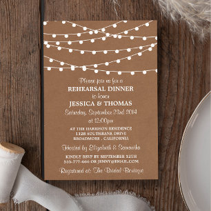 Invitation Éclairage À Chaîne Sur Le Dîner De Répétition Mari