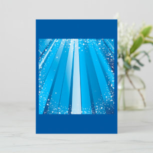 Invitation Éclat de l'étoile bleue avec des rayons de lumière