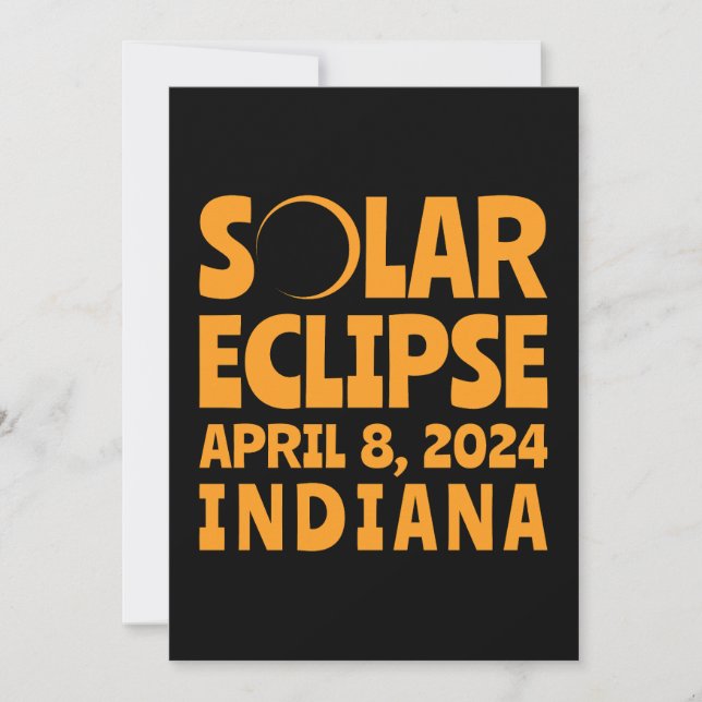 Invitation Éclipse solaire 2024 Indiana (Devant)