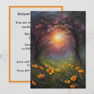 Invitation Éclipse solaire Affichage de la partie Fleurs enti