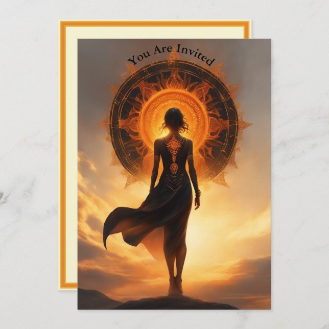 Invitation Éclipse solaire Affichage Partie entièrement perso (Devant / Derrière)