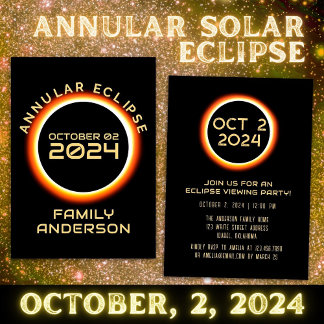 Invitation Éclipse solaire annulaire du 2 octobre 2024 Fête d