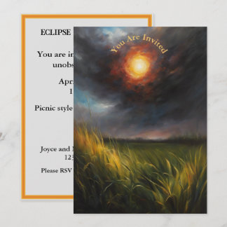 Invitation Éclipse solaire - Partie d'affichage entièrement p