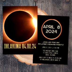 Invitation Éclipse solaire totale Oklahoma 2024 Personnalisée