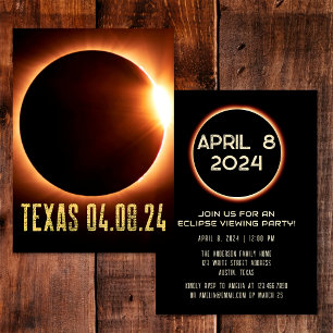 Invitation Éclipse totale Texas 2024 Personnalisée