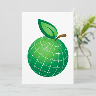 Invitation Eco Globe Fruit Green Earth Leaf Sphere