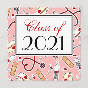 Invitation École de sciences infirmières RN Pink Carré de dip