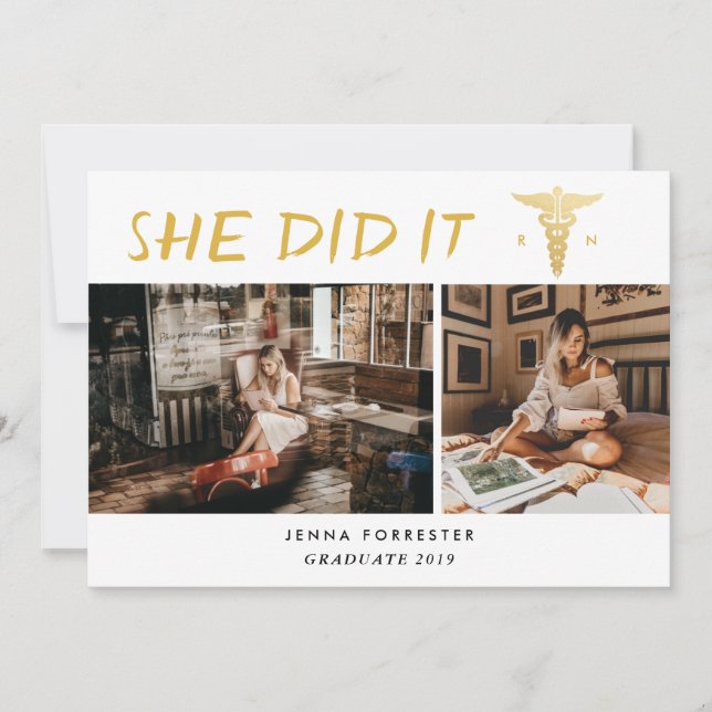 Invitation École De Soins Infirmières Diplômée Elle L'A Fait  (Devant)