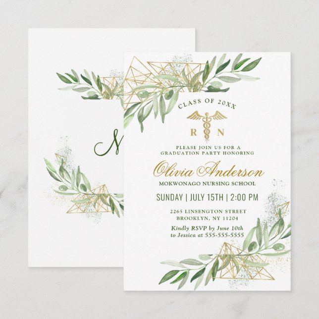 Invitation École de soins infirmiers de la Branche de l'Olivi (Devant / Derrière)