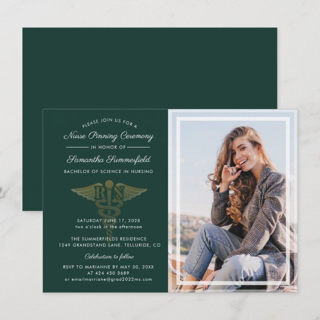 Invitation École de soins infirmiers - Photo Graduation 2025  (Devant / Derrière)