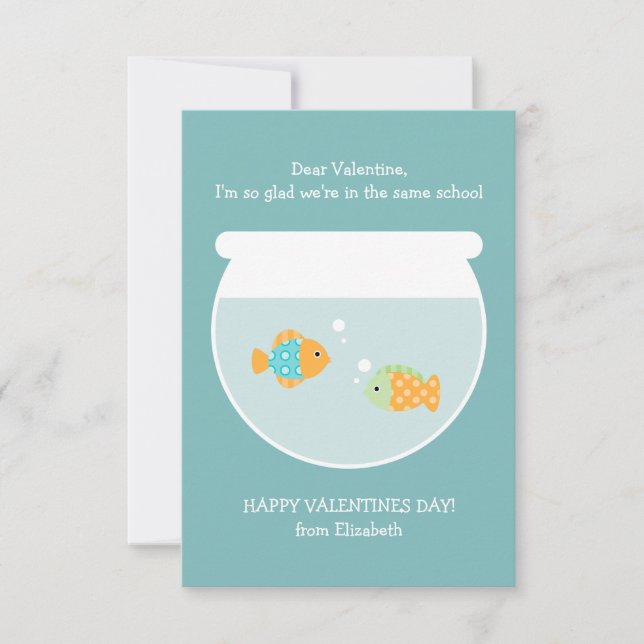 Invitation École des Valentines de classe de poissons (Devant)