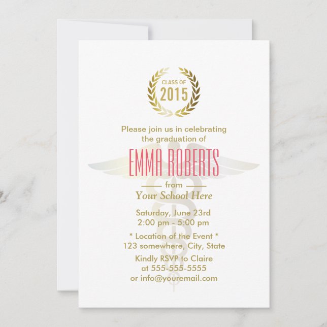 Invitation École Médicale et de soins infirmiers Classe de 20 (Devant)