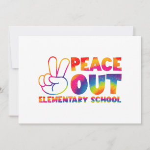 Invitation École primaire Peace Out Tie Dye Dernier jour 