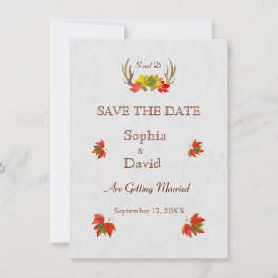 Invitation Économisez la date Bohème Automne bois de cerf rus