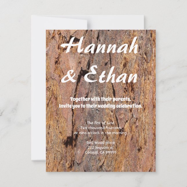 Invitation Écorce de séquoias (Devant)