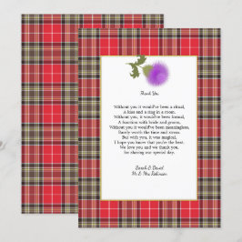 Invitation Ecosse Clan Tartan Mariage poème Merci
