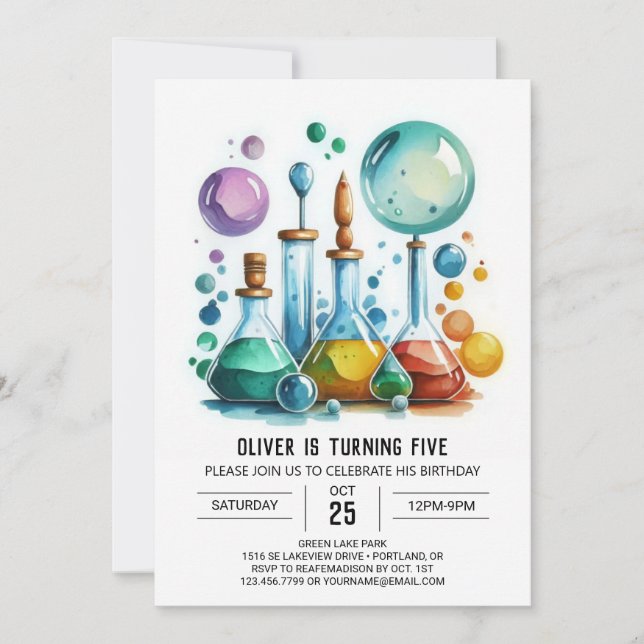 Invitation Ecouter Editable Mystère Scientifique Anniversaire (Devant)