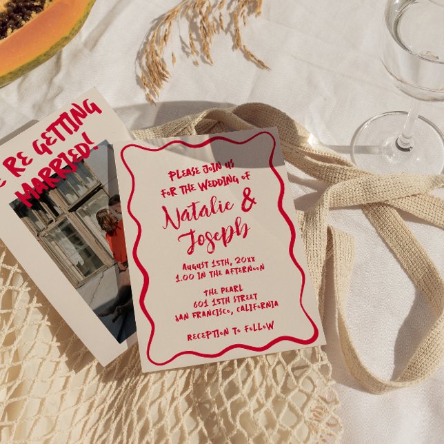 Invitation Écrit à la main Colorful Gras brillant Moderne Gra (Créateur téléchargé)