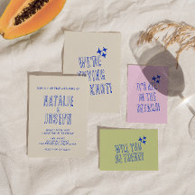 Écrit à la main Colorful Retro Bold Mariage unique