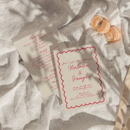 Invitation Écrit À La Main Colorful Retro Fun Tout En Un Mari