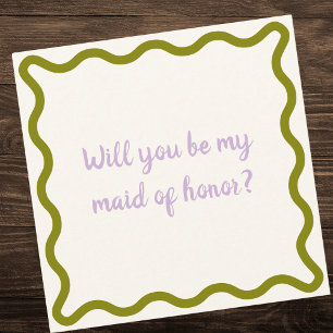 Invitation Écrit à la main Serez-vous ma servante d'honneur ?