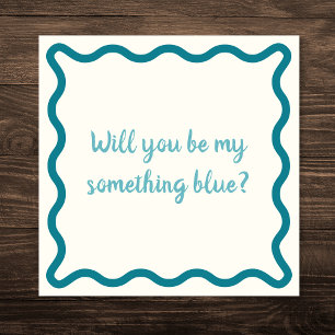 Invitation Écrit à la main serez-vous mon quelque chose bleu 
