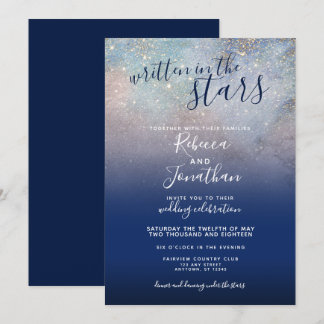 Invitation Écrit dans les étoiles Marine Galaxy Mariage