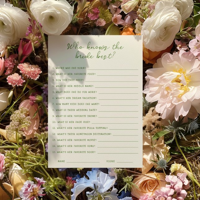 Invitation Écrite à la main Green Qui connaît la mariée meill (Créateur téléchargé)