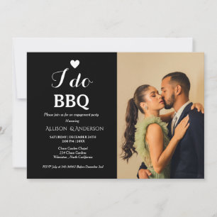 Invitation Écriture blanche moderne i do bbq