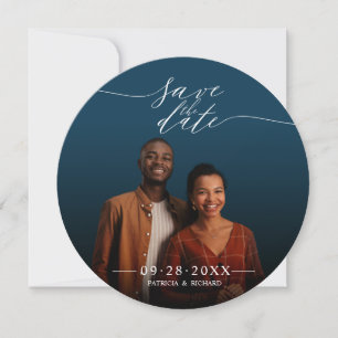 Invitation Écriture Chic Mariage Photo Enregistrer La Date