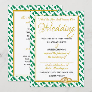 Invitation Écriture chrétienne NIGERIA Mariage Naija