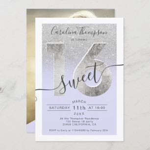 Invitation Écriture en feuille d'argent parties scintillant v