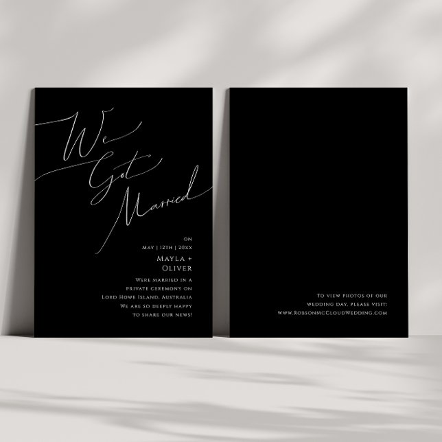 Invitation Écriture fantaisiste | Annonce de fuite noire (Créateur téléchargé)