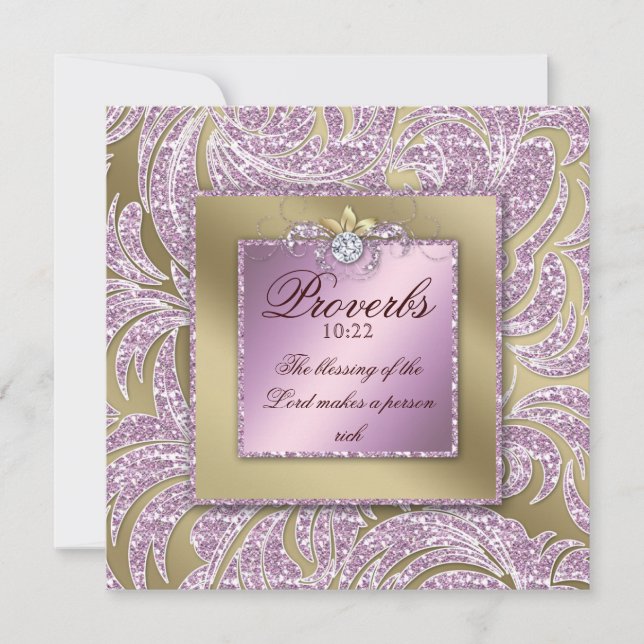 Invitation Écriture La disposition de Dieu Proverbes 10:22 (Devant)